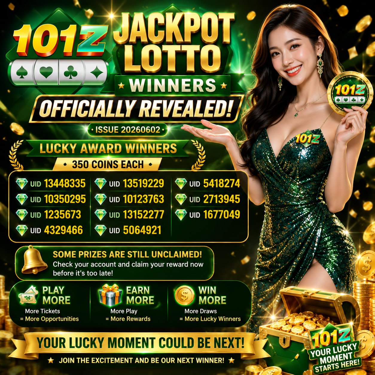101Z Jackpot Lotto – Official Winners Announcement
